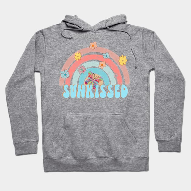 SUNKISSED, rainbow, pastel, summer, butterfly, flowers, floral, gift Hoodie by Sheila’s Studio